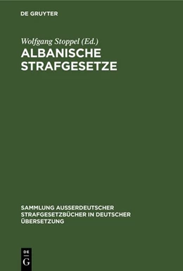 Abbildung von Stoppel | Albanische Strafgesetze | 1. Auflage | 1989 | 105 | beck-shop.de