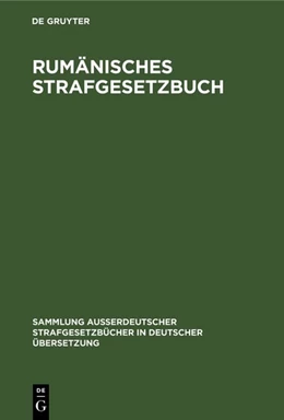 Abbildung von Rumänisches Strafgesetzbuch | 1. Auflage | 1964 | 81 | beck-shop.de