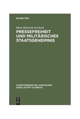 Abbildung von Jescheck | Pressefreiheit und militärisches Staatsgeheimnis | 1. Auflage | 1964 | 16 | beck-shop.de