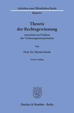 Abbildung von Kriele | Theorie der Rechtsgewinnung | 2. Auflage | 1976 | beck-shop.de