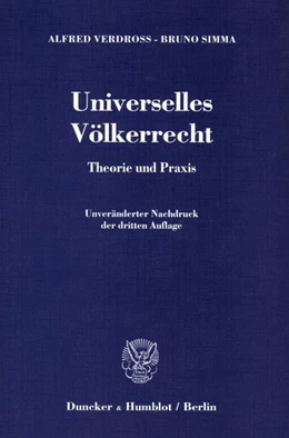 Abbildung von Verdross / Simma | Universelles Völkerrecht | 3. Auflage | 2010 | beck-shop.de