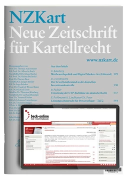 Abbildung von NZKart • Neue Zeitschrift für Kartellrecht | 6. Auflage | 2025 | beck-shop.de