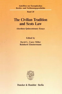 Abbildung von Carey Miller / Zimmermann | The Civilian Tradition and Scots Law | 1. Auflage | 1997 | beck-shop.de