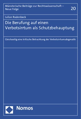 Abbildung von Rodenbeck | Die Berufung auf einen Verbotsirrtum als Schutzbehauptung | 1. Auflage | 2012 | beck-shop.de
