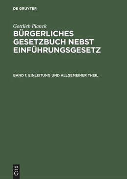 Abbildung von Einleitung und Allgemeiner Theil | 2. Auflage | 1898 | beck-shop.de
