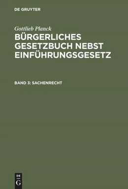 Abbildung von Sachenrecht | 1. Auflage | 1902 | beck-shop.de