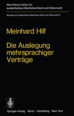 Abbildung von Hilf | Die Auslegung mehrsprachiger Verträge | 1. Auflage | 2012 | 61 | beck-shop.de