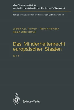 Abbildung von Frowein / Hofmann | Das Minderheitenrecht europäischer Staaten | 1. Auflage | 2011 | 108 | beck-shop.de