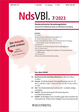 Abbildung von Niedersächsische Verwaltungsblätter (NdsVBl.) | 25. Auflage | 2025 | beck-shop.de