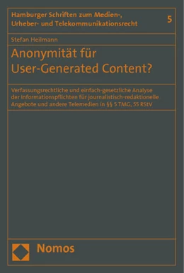 Abbildung von Heilmann | Anonymität für User-Generated Content? | 1. Auflage | 2013 | 5 | beck-shop.de