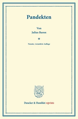 Abbildung von Baron | Pandekten | 9. Auflage | 2013 | beck-shop.de