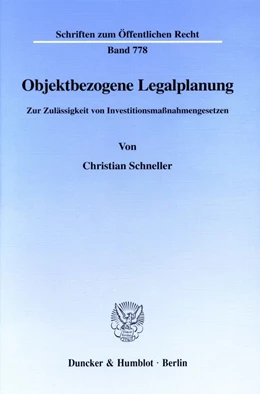 Abbildung von Schneller | Objektbezogene Legalplanung. | 1. Auflage | 1999 | beck-shop.de
