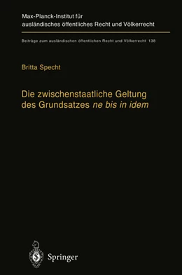 Abbildung von Specht | Die zwischenstaatliche Geltung des Grundsatzes ne bis in idem | 1. Auflage | 2012 | 138 | beck-shop.de