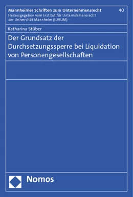 Abbildung von Stüber | Der Grundsatz der Durchsetzungssperre bei Liquidation von Personengesellschaften | 1. Auflage | 2013 | 40 | beck-shop.de