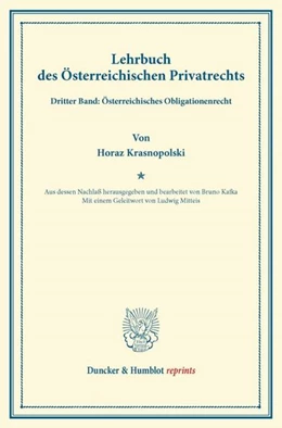 Abbildung von Kafka / Krasnopolski | Lehrbuch des Österreichischen Privatrechts | 1. Auflage | 2013 | beck-shop.de