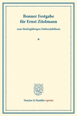 Abbildung von Bonner Festgabe für Ernst Zitelmann | 1. Auflage | 2013 | beck-shop.de