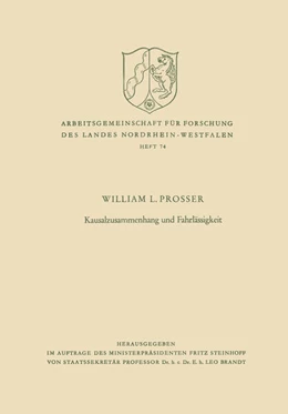 Abbildung von Prosser | Kausalzusammenhang und Fahrlässigkeit | 1. Auflage | 1958 | 74 | beck-shop.de