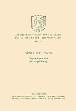 Abbildung von Kirchheimer | Gegenwartsprobleme der Asylgewährung | 1. Auflage | 1959 | 82 | beck-shop.de