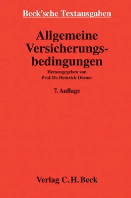 Abbildung von Allgemeine Versicherungsbedingungen | 7. Auflage | 2015 | beck-shop.de