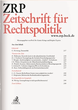 Abbildung von ZRP • Zeitschrift für Rechtspolitik | 51. Auflage | 2025 | beck-shop.de