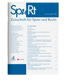 Abbildung von SpuRt • Zeitschrift für Sport und Recht | 25. Auflage | 2025 | beck-shop.de