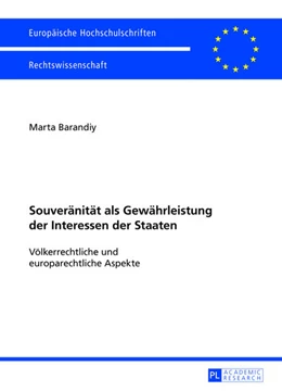 Abbildung von Barandiy | Souveränität als Gewährleistung der Interessen der Staaten | 1. Auflage | 2012 | 5407 | beck-shop.de