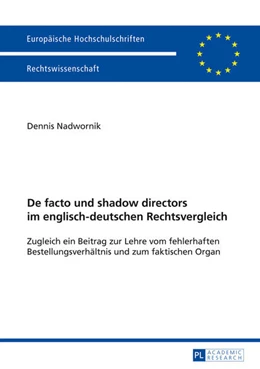 Abbildung von Nadwornik | De facto und shadow directors im englisch-deutschen Rechtsvergleich | 1. Auflage | 2013 | 5547 | beck-shop.de