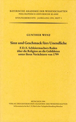 Abbildung von Wenz, Gunther | Sinn und Geschmack fürs Unendliche | 1. Auflage | 2000 | Heft 1999/3 | beck-shop.de