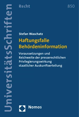 Abbildung von Waschatz | Haftungsfalle Behördeninformation | 1. Auflage | 2014 | 850 | beck-shop.de