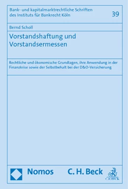 Abbildung von Scholl | Vorstandshaftung und Vorstandsermessen | 1. Auflage | 2015 | 39 | beck-shop.de