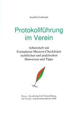 Abbildung von Lehmann | Protokollführung im Verein | 2. Auflage | 2010 | beck-shop.de