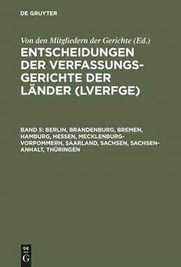 Abbildung von Von den Mitgliedern der Gerichte | Berlin, Brandenburg, Bremen, Hamburg, Hessen, Mecklenburg-Vorpommern, Saarland, Sachsen, Sachsen-Anhalt, Thüringen | 1. Auflage | 1998 | beck-shop.de