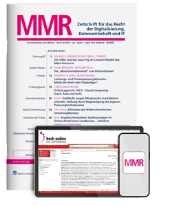 Abbildung von MMR • Zeitschrift für das Recht der Digitalisierung, Datenwirtschaft und IT | 21. Auflage | 2025 | beck-shop.de