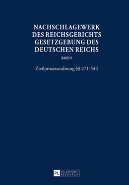 Abbildung von Schubert / Glöckner | Nachschlagewerk des Reichsgerichts – Gesetzgebung des Deutschen Reichs | 1. Auflage | 2015 | 9 | beck-shop.de