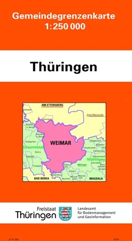 Abbildung von Gemeindegrenzkarte Thüringen 1 : 250 000 | 1. Auflage | 2015 | beck-shop.de