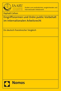 Abbildung von Callsen | Eingriffsnormen und Ordre public-Vorbehalt im Internationalen Arbeitsrecht | 1. Auflage | 2015 | beck-shop.de
