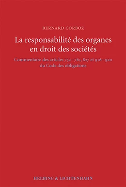 Abbildung von Corboz | La responsabilité des organes en droit des sociétés | 1. Auflage | 2005 | beck-shop.de