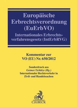 Abbildung von Europäische Erbrechtsverordnung (EuErbVO). Internationales Erbrechtsverfahrensgesetz (IntErbRVG) | 1. Auflage | 2016 | beck-shop.de