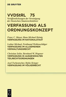 Abbildung von Mayer / Heinig | Verfassung als Ordnungskonzept | 1. Auflage | 2016 | 75 | beck-shop.de
