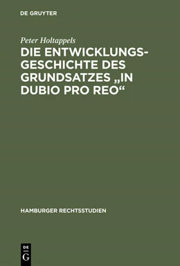 Abbildung von Holtappels | Die Entwicklungsgeschichte des Grundsatzes 