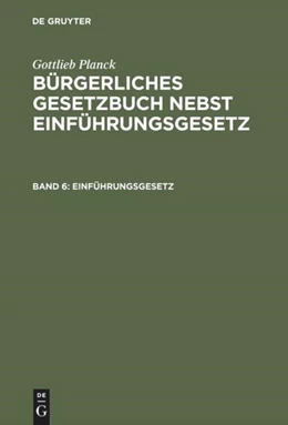 Abbildung von Einführungsgesetz | 1. Auflage | 1901 | beck-shop.de