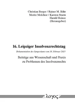 Abbildung von Berger / Bähr | 16. Leipziger Insolvenzrechtstag | 1. Auflage | 2015 | beck-shop.de