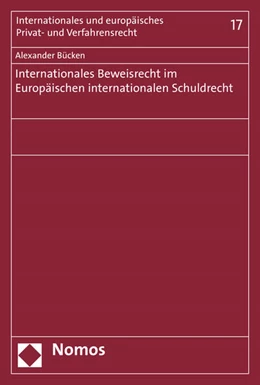 Abbildung von Bücken | Internationales Beweisrecht im Europäischen internationalen Schuldrecht | 1. Auflage | 2016 | 17 | beck-shop.de