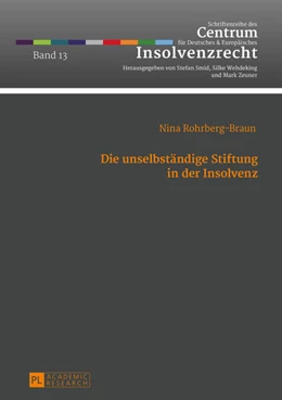 Abbildung von Rohrberg-Braun | Die unselbständige Stiftung in der Insolvenz | 1. Auflage | 2016 | 13 | beck-shop.de