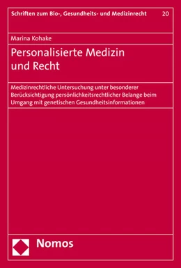Abbildung von Kohake | Personalisierte Medizin und Recht | 1. Auflage | 2016 | beck-shop.de