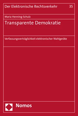 Abbildung von Henning-Schulz | Transparente Demokratie | 1. Auflage | 2016 | 35 | beck-shop.de