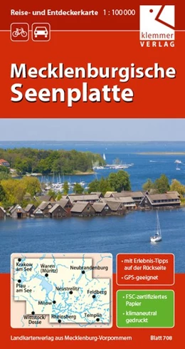 Abbildung von Klemmer | Reise- und Entdeckerkarte Mecklenburgische Seenplatte 1 : 100 000 | 1. Auflage | 2016 | beck-shop.de