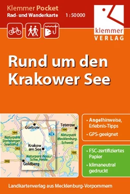 Abbildung von Klemmer | Klemmer Pocket Rad- und Wanderkarte Rund um den Krakower See 1 : 50 000 | 1. Auflage | 2016 | beck-shop.de