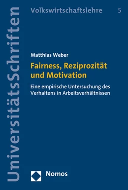 Abbildung von Weber | Fairness, Reziprozität und Motivation | 1. Auflage | 2016 | beck-shop.de