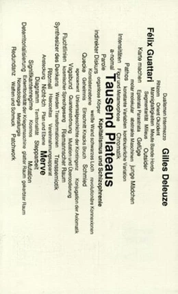 Abbildung von Deleuze / Guattari | Tausend Plateaus. Kapitalismus und Schizophrenie | 1. Auflage | 1992 | beck-shop.de